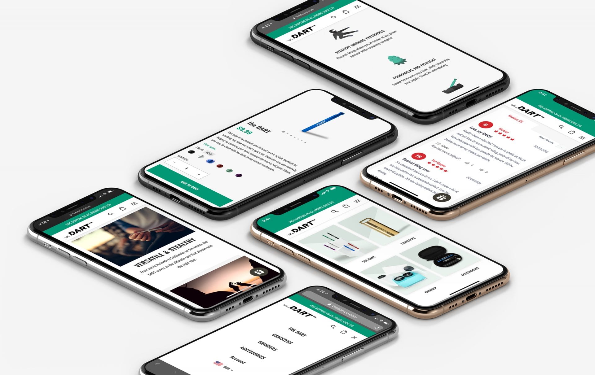 The Dart e-commerce site across multiple devices
