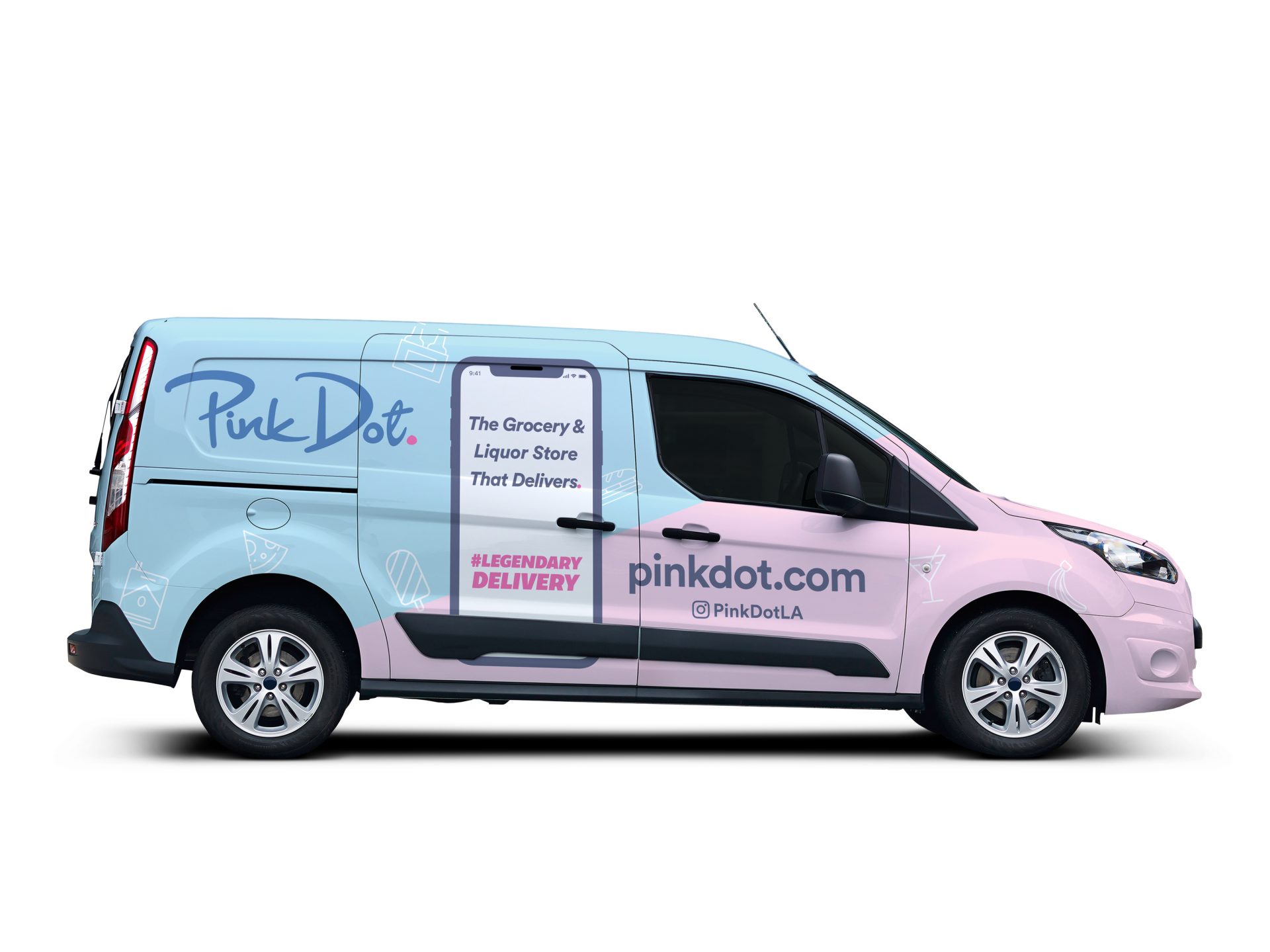 Pink Dot delivery van — full vehicle wrap